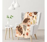 YOFIEN Cute Hedgehog And MushroomFlannel Throw Fluffy Blanket for Couch, Soft Cozy Blankets