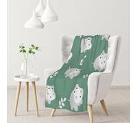 YOFIEN Cute HippoFlannel Throw Fluffy Blanket for Couch, Soft Cozy Blankets