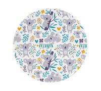 YOFIEN Cute Koala Bears And Floral 8&8in Round Mouse Pad Sewn Edge Design