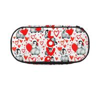YOFIEN Cute Penguins Valentine Day,Small Pencil Case Large Capacity Pencil Pouch Office Stationery Organizer