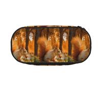YOFIEN Cute Squirrel Eating Nuts,Small Pencil Case Large Capacity Pencil Pouch Office Stationery Organizer