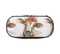 YOFIEN Cute Watercolor Cow,Small Pencil Case Large Capacity Pencil Pouch Office Stationery Organizer