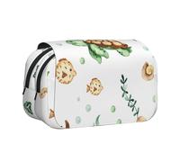 YOFIEN Cute Watercolor Sea Turtle Crab Pencil Pouch Portable Double Layer Stationery Organizer