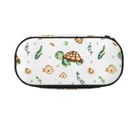 YOFIEN Cute Watercolor Sea Turtle Crab,Small Pencil Case Large Capacity Pencil Pouch Office Stationery Organizer