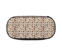 YOFIEN Dachshund Floral Vintage Flowers Doxie,Small Pencil Case Large Capacity Pencil Pouch Office Stationery Organizer