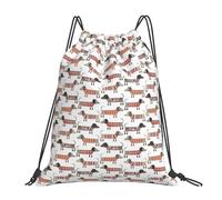 YOFIEN Dachshund Sausage Dog Water Drawstring Backpack Resistant String Bag for Women Men Sports Gym Sackpack