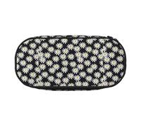 YOFIEN Daisies Flowers Florals Flower Black and White Simple,Small Pencil Case Large Capacity Pencil Pouch Office Stationery Organizer