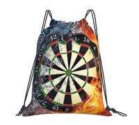 YOFIEN Dart Board Target Ice Fire Water Drawstring Backpack Resistant String Bag for Women Men Sports Gym Sackpack