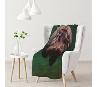 YOFIEN Diving Hippo PrintedFlannel Throw Fluffy Blanket for Couch, Soft Cozy Blankets