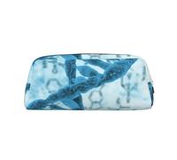 YOFIEN DNA Blue Pencil Case for Girls, Pen Pouch Organizer Pencil Bag with Zipper