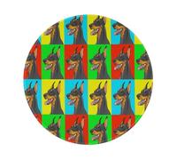 YOFIEN Doberman Pinscher Dogs 8&8in Round Mouse Pad Sewn Edge Design