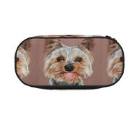YOFIEN Dog Cute Yorkshire Terrier Teacup,Small Pencil Case Large Capacity Pencil Pouch Office Stationery Organizer