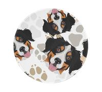YOFIEN Dog Paws Bernese Mountain Dog 8&8in Round Mouse Pad Sewn Edge Design