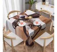 YOFIEN Dogs Jack Russell Terrier Animals,55x55 Inch Square Tablecloth, Waterproof Dust-Proof Table Cover