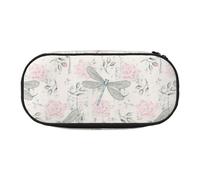 YOFIEN Dragonfly Shabby Chic Roses Worn Old Vintage Floral,Small Pencil Case Large Capacity Pencil Pouch Office Stationery Organizer