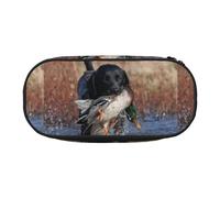 YOFIEN Duck Hunting Labrador Dog Cool Black Puppy Animal,Small Pencil Case Large Capacity Pencil Pouch Office Stationery Organizer