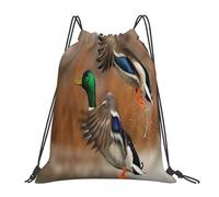 YOFIEN Duck Hunting Mallards Ducks Water Drawstring Backpack Resistant String Bag for Women Men Sports Gym Sackpack