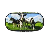 YOFIEN Eating Cows On Summer Pasture,Small Pencil Case Large Capacity Pencil Pouch Office Stationery Organizer