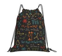 YOFIEN Educational Chemistry Equation Experiment Water Drawstring Backpack Resistant String Bag for Women Men Sports Gym Sackpack