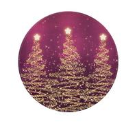 YOFIEN Elegant Christmas Sparkling Trees Pink Purple 8&8in Round Mouse Pad Sewn Edge Design
