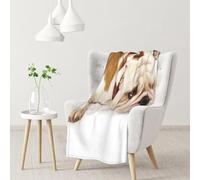 YOFIEN English Bulldog Photography Of Sad And Tired Bulldog With Brown CreamFlannel Throw Fluffy Blanket for Couch, Soft Cozy Blankets