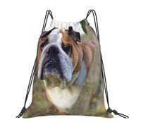 YOFIEN English BullDogs Lawn Pets English BullDogs Water Drawstring Backpack Resistant String Bag for Women Men Sports Gym Sackpack