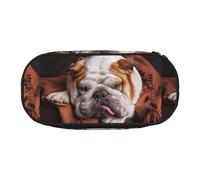YOFIEN English Bulldogs Muzzle Pets Sleeping Dogs,Small Pencil Case Large Capacity Pencil Pouch Office Stationery Organizer