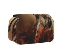 YOFIEN English Setter Autumn Pets Puppy Dogs English Pencil Pouch Portable Double Layer Stationery Organizer