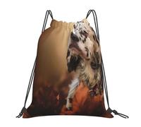 YOFIEN English Setter Autumn Pets Puppy Dogs English Water Drawstring Backpack Resistant String Bag for Women Men Sports Gym Sackpack