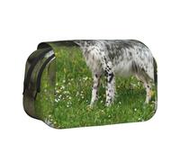 YOFIEN English Setter Lawn Pets Dogs English Setter Pencil Pouch Portable Double Layer Stationery Organizer