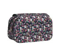 YOFIEN English Springer Spaniel Floral Cute Florals Dog Pencil Pouch Portable Double Layer Stationery Organizer