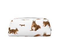 YOFIEN Eurasian Red Squirrels Pencil Case for Girls, Pen Pouch Organizer Pencil Bag with Zipper