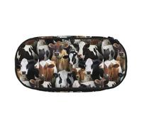 YOFIEN Farm Animals Dairy Cows Cow,Small Pencil Case Large Capacity Pencil Pouch Office Stationery Organizer