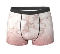 YOFIEN Faux Pink Rose Gold Glitter White Marble Ombre,Men's Underwear Boxer Briefs Comfort Soft Stretch for Man