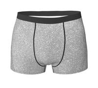 YOFIEN Faux Sparkly Silver Glitter Printed,Men's Underwear Boxer Briefs Comfort Soft Stretch for Man