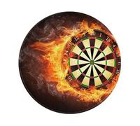 YOFIEN Flaming Dartboard Fire Dart Board 3d 8&8in Round Mouse Pad Sewn Edge Design