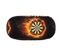 YOFIEN Flaming Dartboard Fire Dart Board 3D,Small Pencil Case Large Capacity Pencil Pouch Office Stationery Organizer
