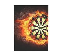 YOFIEN Flaming Dartboard Fire Dart Board 3DTable Wall Art for Bedroom Posters Prints Cute Decor Art Prints 30x40cm