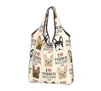 YOFIEN French Bulldog Seamless Pattern In Vintage Style Foldable Tote Bag Reusable Large Capacity Shopping Bags