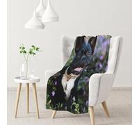 YOFIEN French Bulldog Stands In Flowers DesignFlannel Throw Fluffy Blanket for Couch, Soft Cozy Blankets