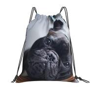 YOFIEN French BullDogs Mall Black Dogs Pets Water Drawstring Backpack Resistant String Bag for Women Men Sports Gym Sackpack