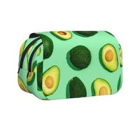 YOFIEN Fresh Green Avocado Fitness People Exercise Pencil Pouch Portable Double Layer Stationery Organizer