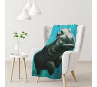 YOFIEN Funny HippoFlannel Throw Fluffy Blanket for Couch, Soft Cozy Blankets