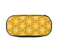 YOFIEN Geometric Vanilla Flower Yellow,Small Pencil Case Large Capacity Pencil Pouch Office Stationery Organizer