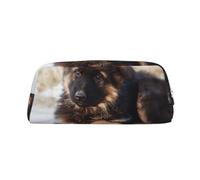 YOFIEN German Shepherd Puppy Pencil Case for Girls, Pen Pouch Organizer Pencil Bag with Zipper
