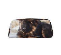 YOFIEN German Shepherd Puppy Pencil Case for Girls, Pen Pouch Organizer Pencil Bag with Zipper