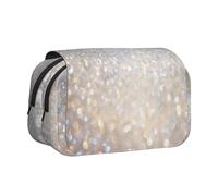 YOFIEN Glitter Diamonds Pencil Pouch Portable Double Layer Stationery Organizer