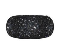 YOFIEN Glitter Galaxy Printed Not Real Glitter,Small Pencil Case Large Capacity Pencil Pouch Office Stationery Organizer