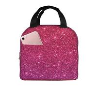 YOFIEN Gradient Sequin Sparkle Thickened Insulated Lunchbox Lunch Bag Reusable Leakproof