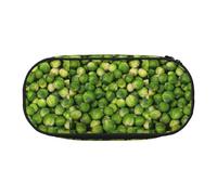 YOFIEN Green Brussel Sprout Print,Small Pencil Case Large Capacity Pencil Pouch Office Stationery Organizer